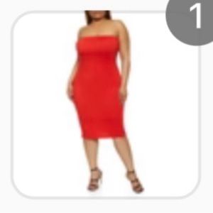 Rainbow Solid Midi Tube Dress